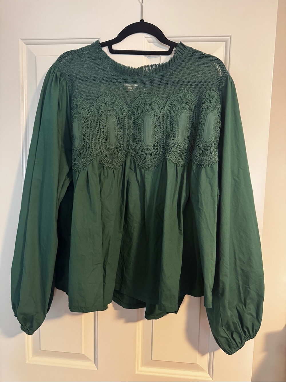 Anthropologie En Elly Women’s Iris Long Sleeve Lace Poplin Top - Like New - 1X